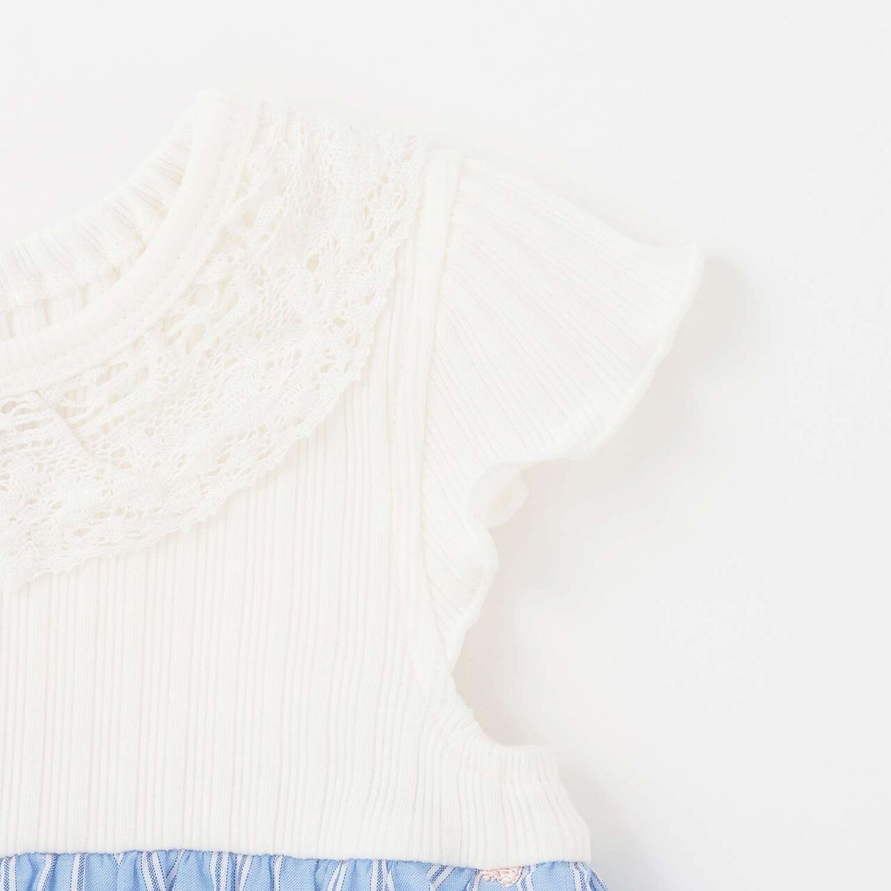 Link Heart Embroidery OP Romper,Light pink, large image number 3