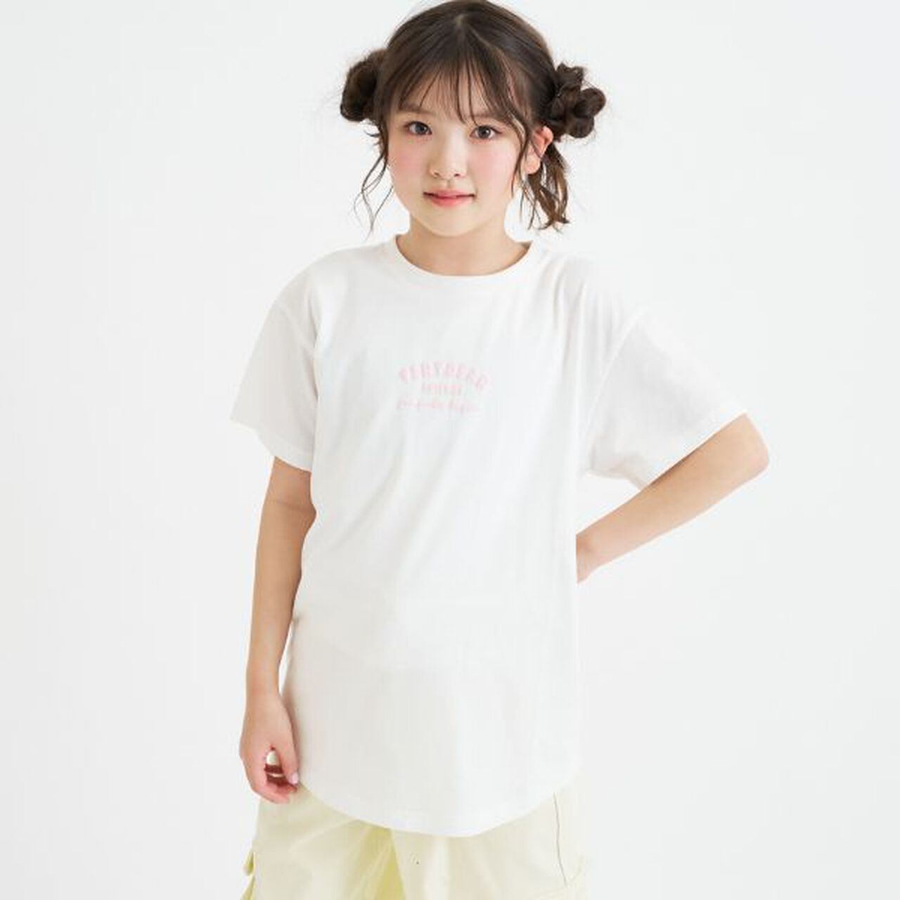 Daily Price Gradient Bear Short-Sleeve Tunic T-Shirt,Off white, large image number 0
