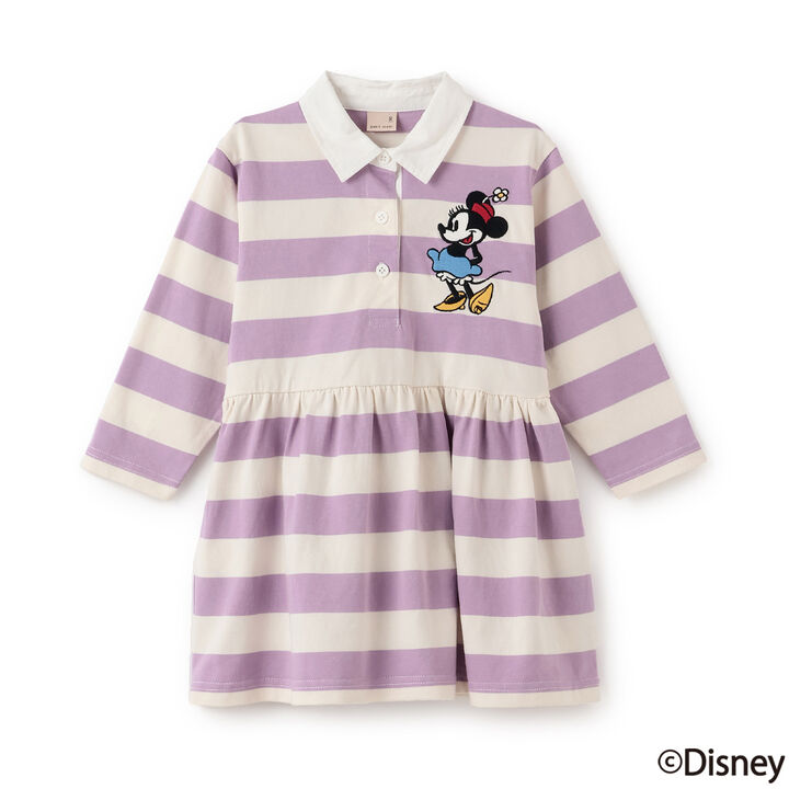 [Disney][Link] Rugby Long-Sleeve One-Piece Dress,Lavender, medium image number 0