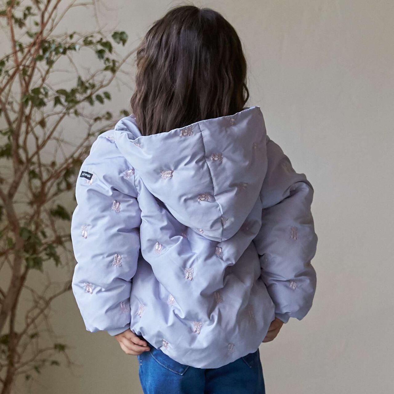 [Link] Embroidered Padded Jacket,Ivory, large image number 1