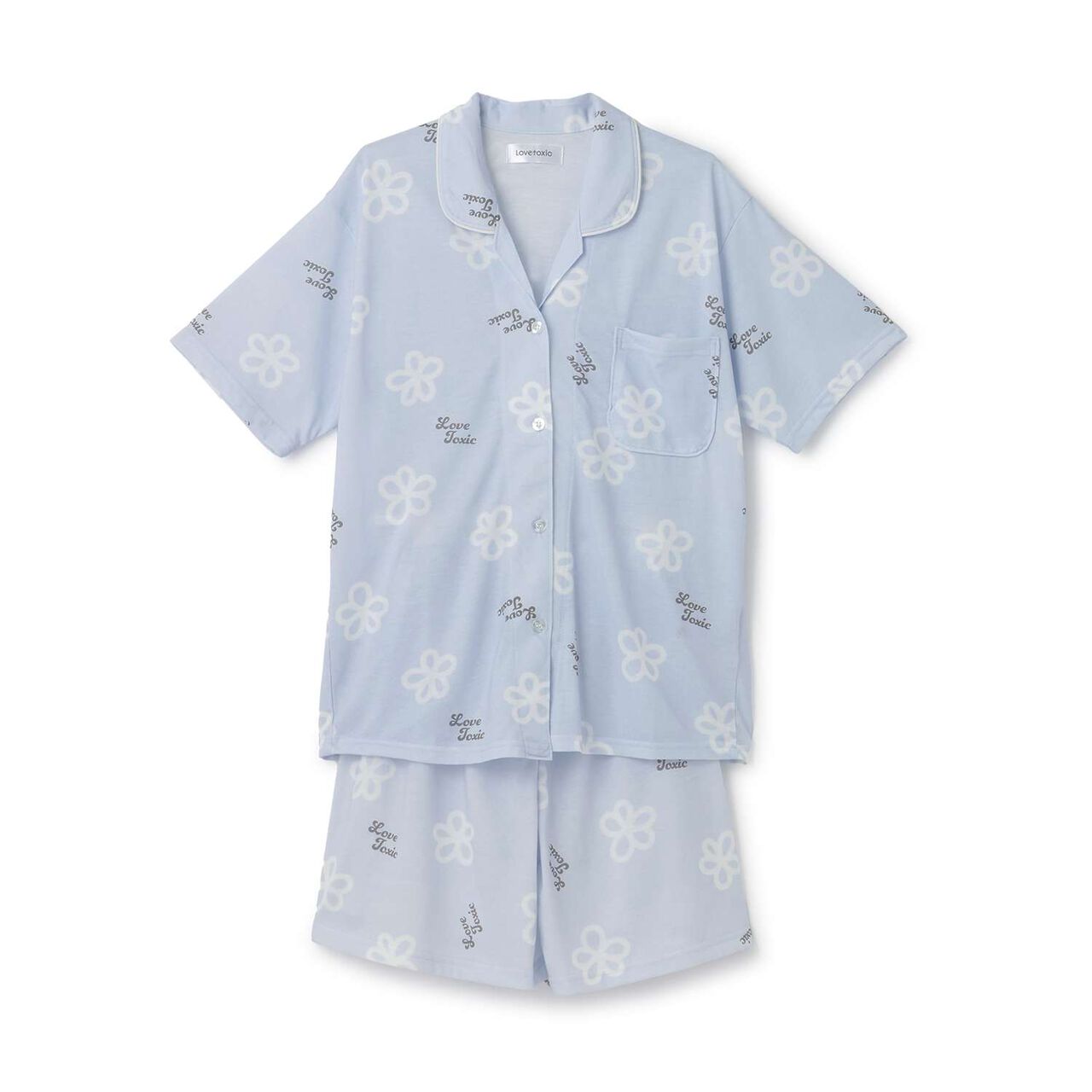 [Room Wear/Pajamas] Short-Sleeve All-Over Pattern Shirt & Shorts Set,Red, large image number 5