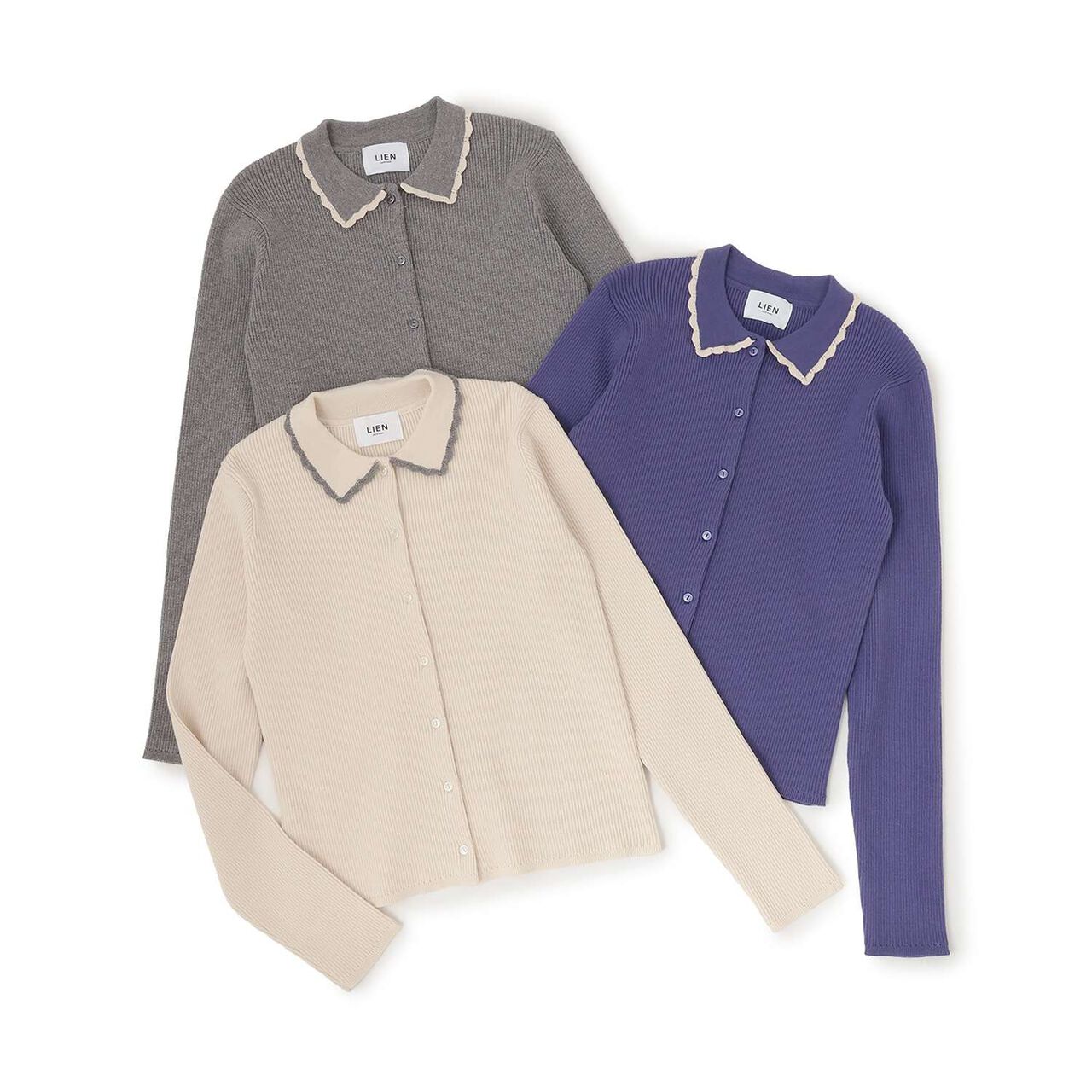 [Parent-Child Matching] Collar Knit Cardigan,Blue, large image number 10