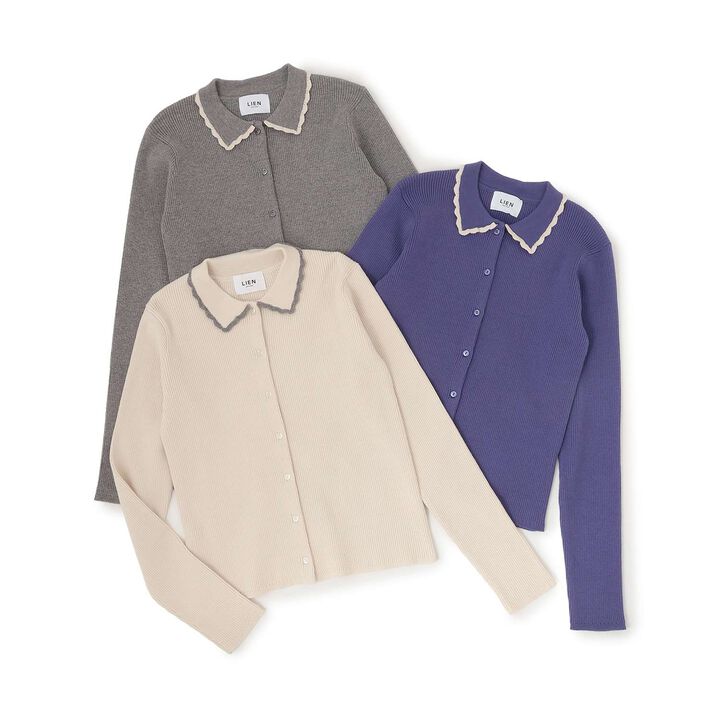 [Parent-Child Matching] Collar Knit Cardigan,Blue, medium image number 10