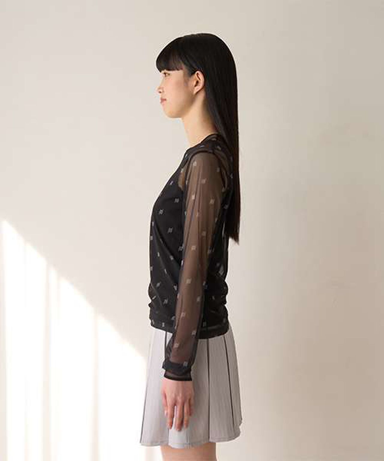 Monogram Sheer Inner Wear,Ivory, large image number 6