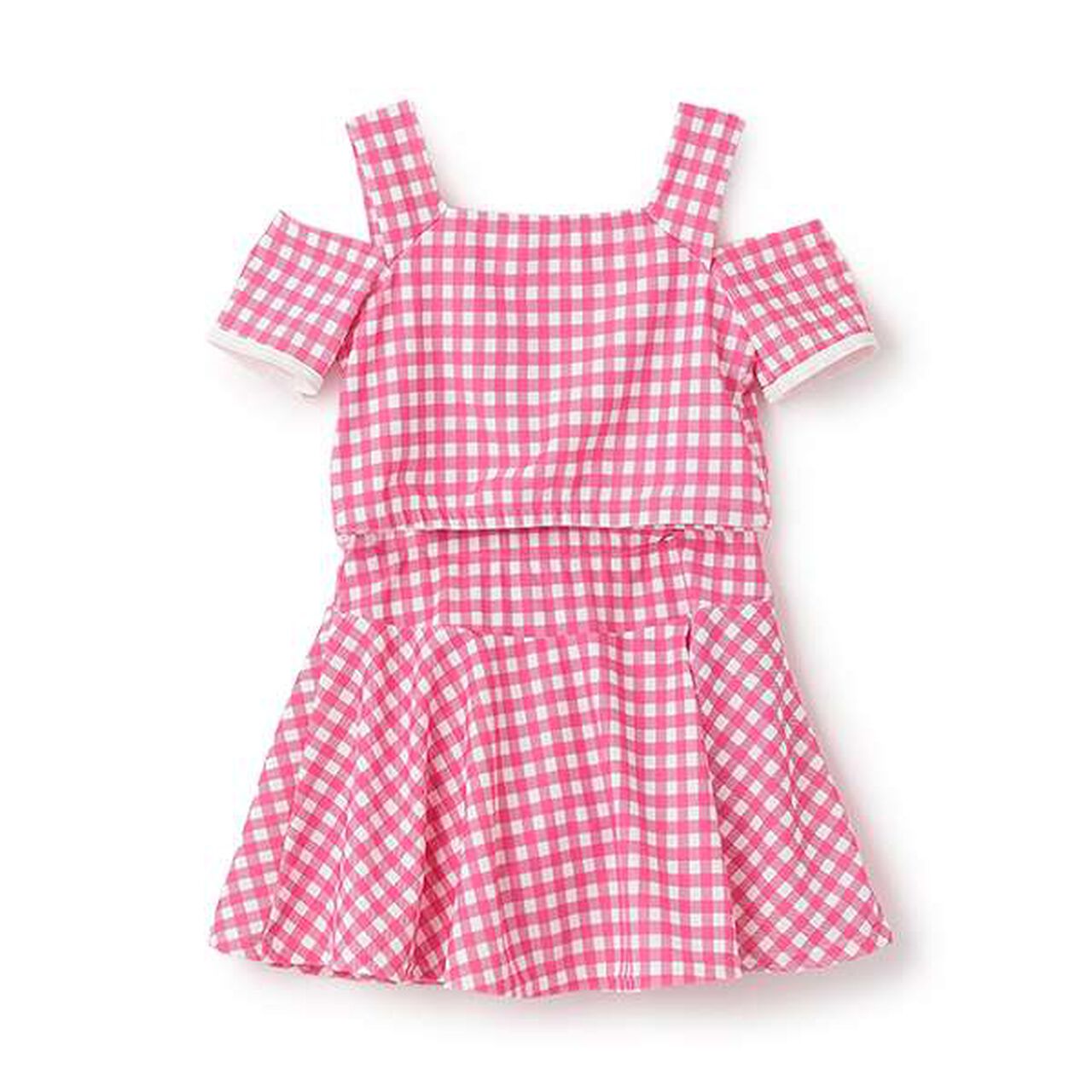 [UV Protection/SWIM] Off-Shoulder Top with Flare Skirt Pants,Black, large image number 1