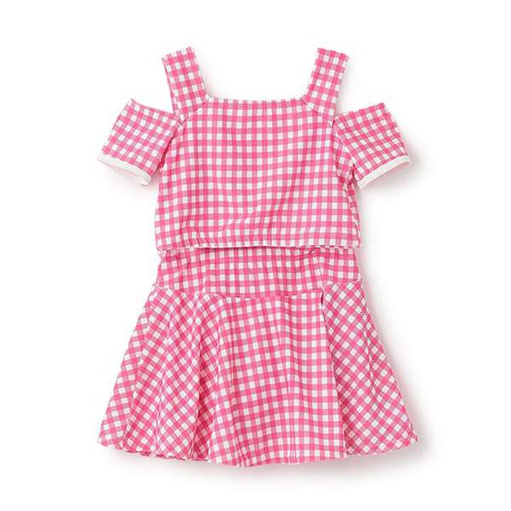 [UV Protection/SWIM] Off-Shoulder Top with Flare Skirt Pants,Black, medium image number 1