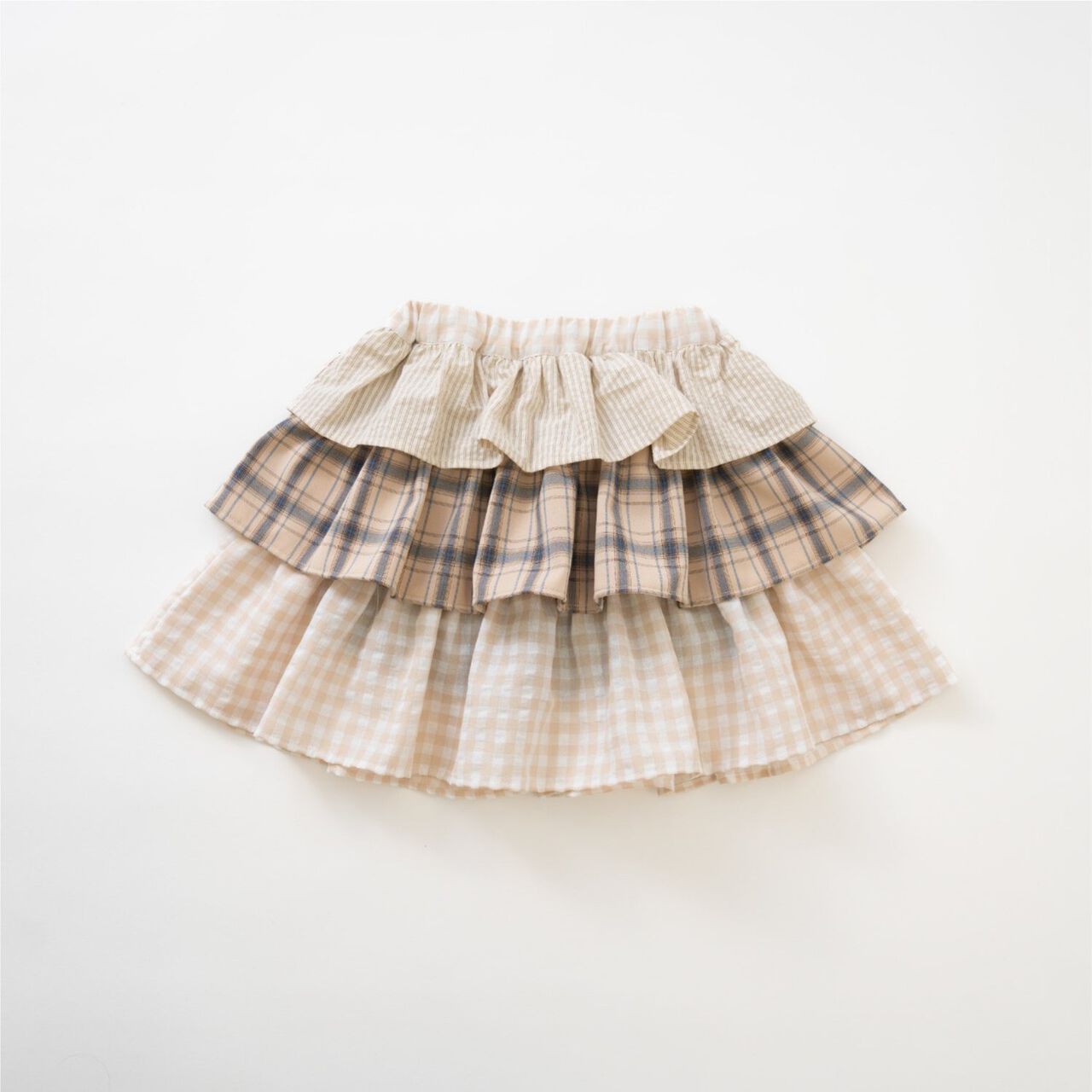 Peplum Frill Skirt with Inner Shorts,Beige, large image number 4