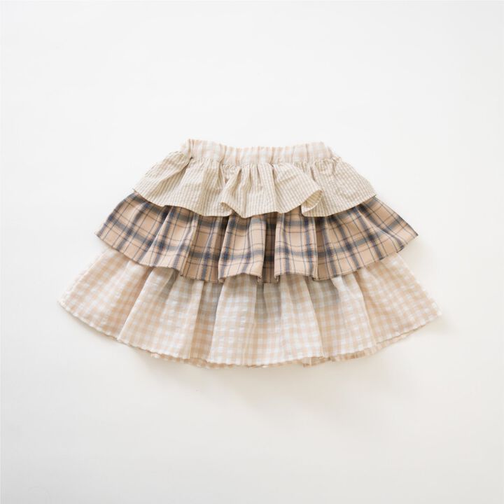 Peplum Frill Skirt with Inner Shorts,Beige, medium image number 4