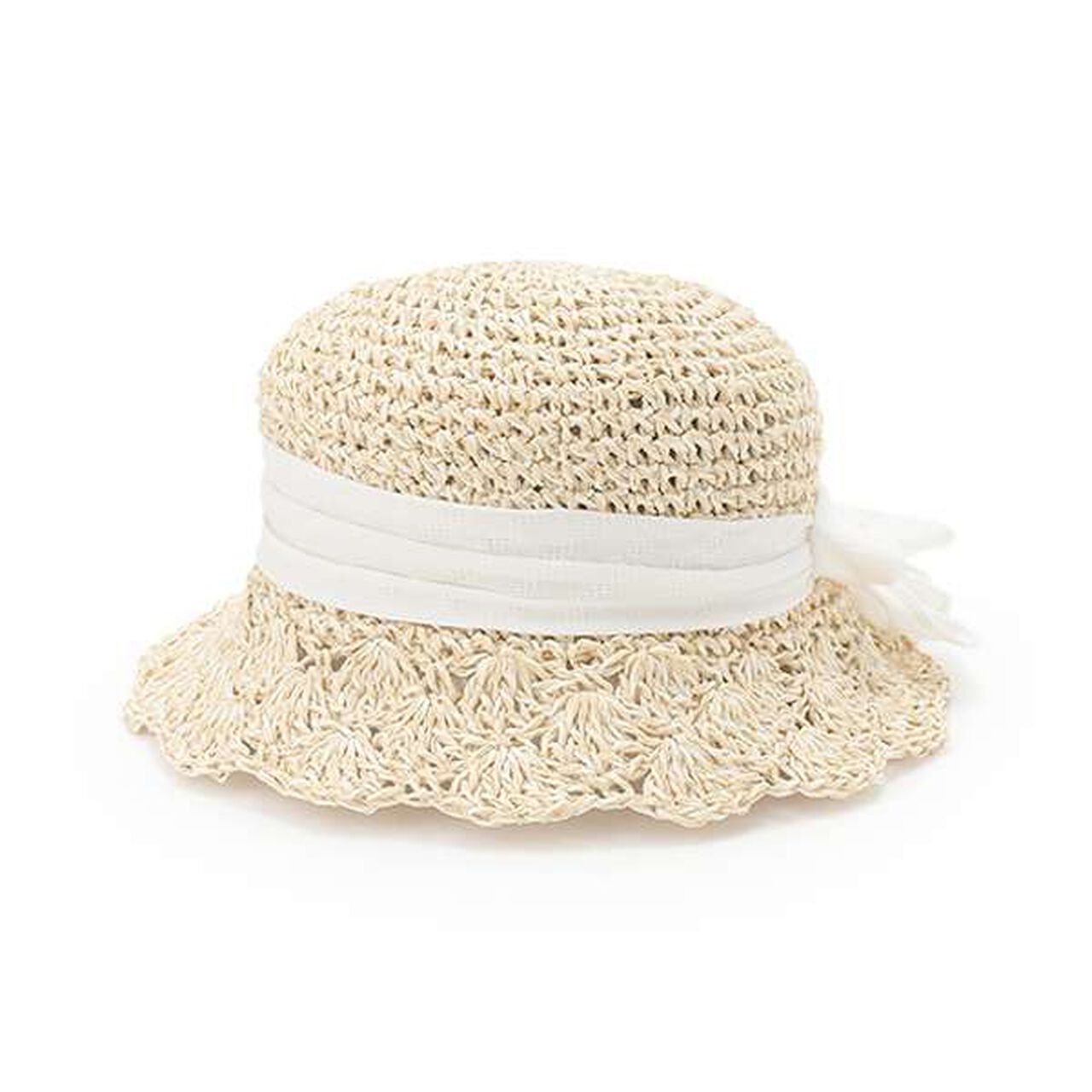Paper Ribbon Hat,Pearl white, large image number 0