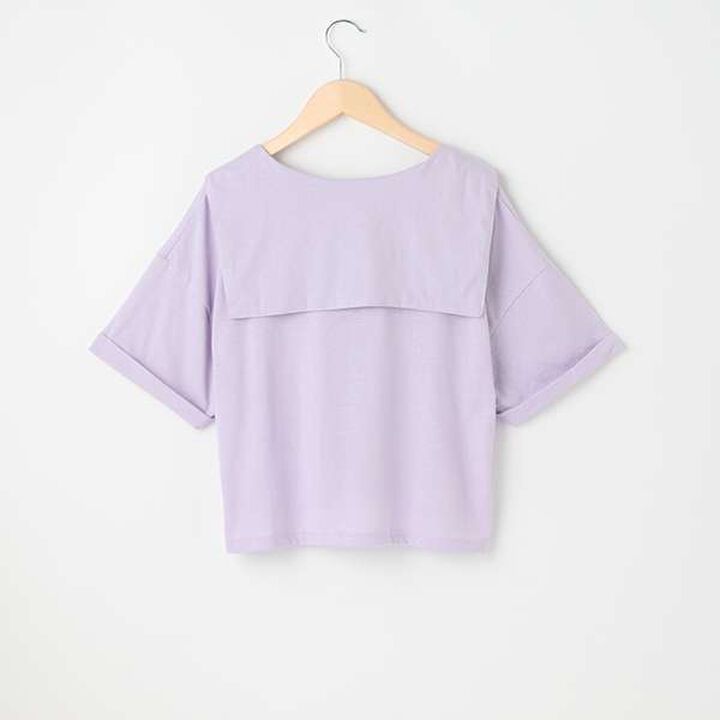 Sailor Collar Half T-Shirt,Sax blue, medium image number 1