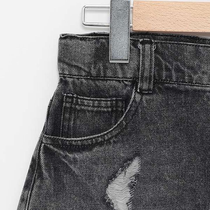 Distressed Denim Shorts,Gray, medium image number 13
