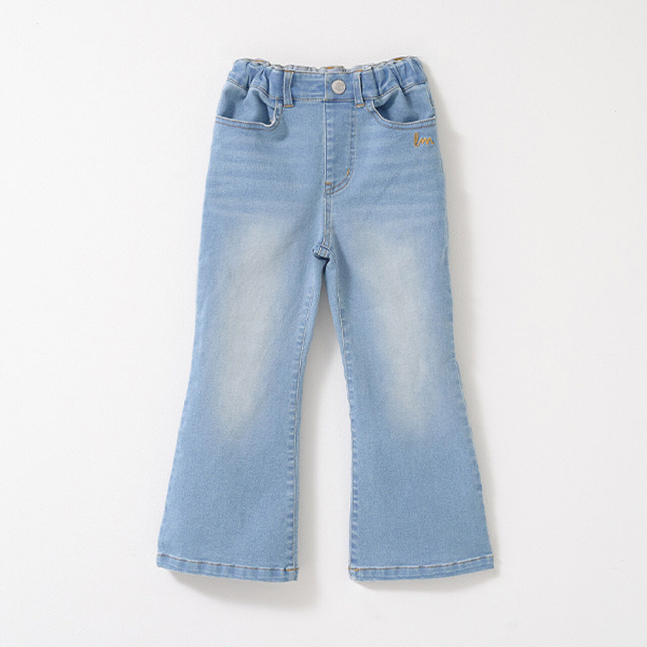 Beautiful Silhouette Stretch Flare Denim Pants,Sax blue, large image number 14