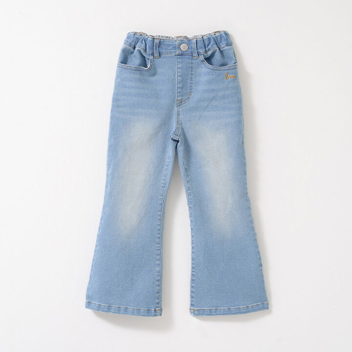 Beautiful Silhouette Stretch Flare Denim Pants,Sax blue, medium image number 14