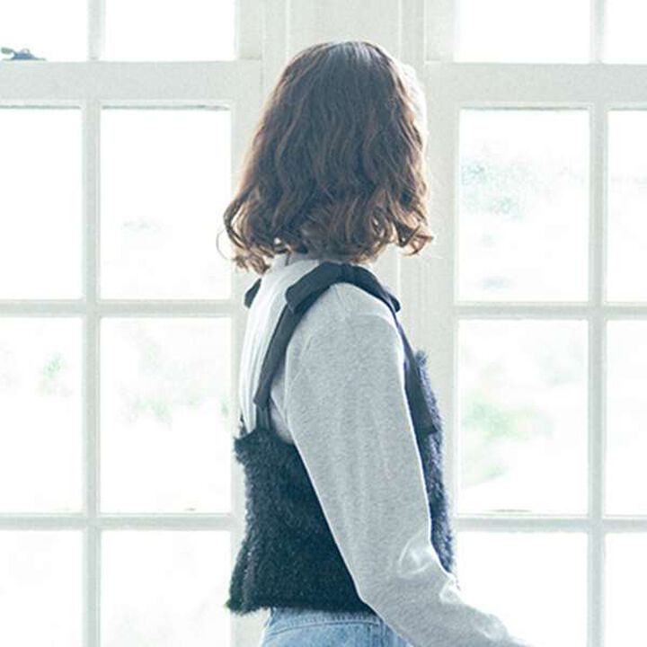 Shaggy Camisole + Ribbed Top Set,Blue, medium image number 9