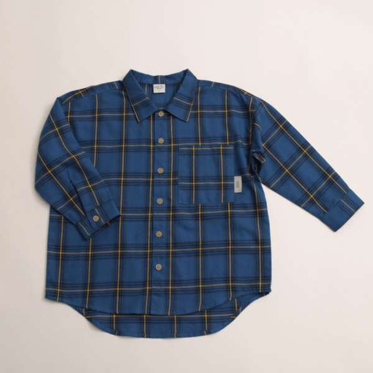 Drop Shoulder Pattern Long-Sleeve Shirt,Navy, large image number 2