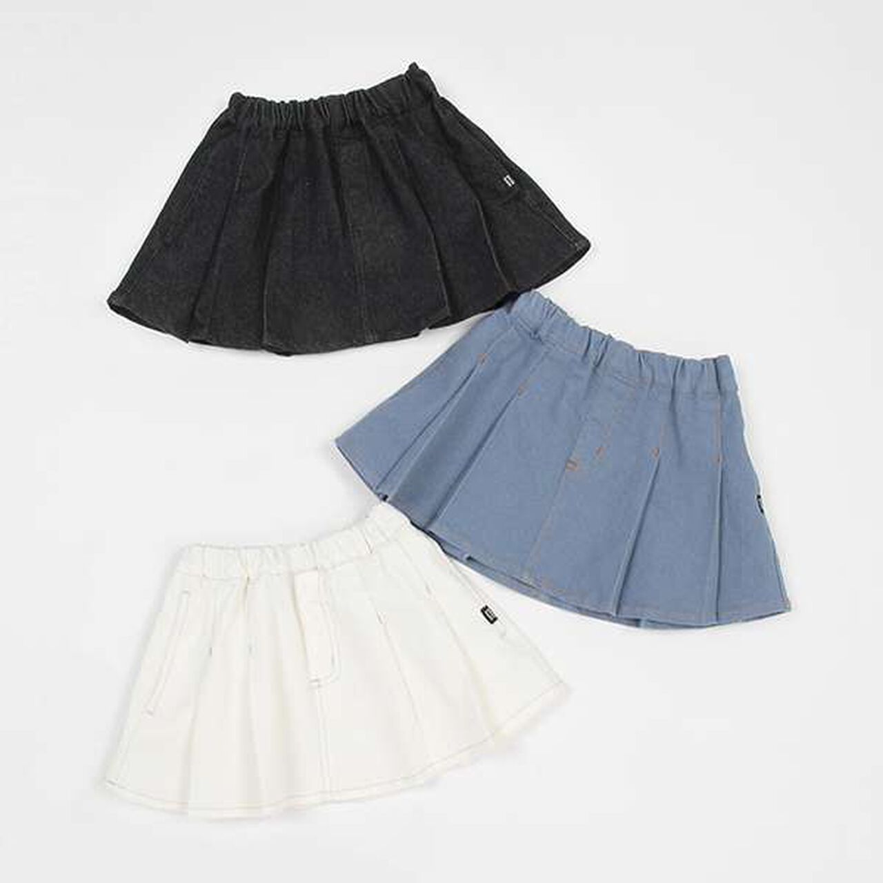 [Link] Non-Fading Denim-Look Skirt (Kids),Blue, large image number 10