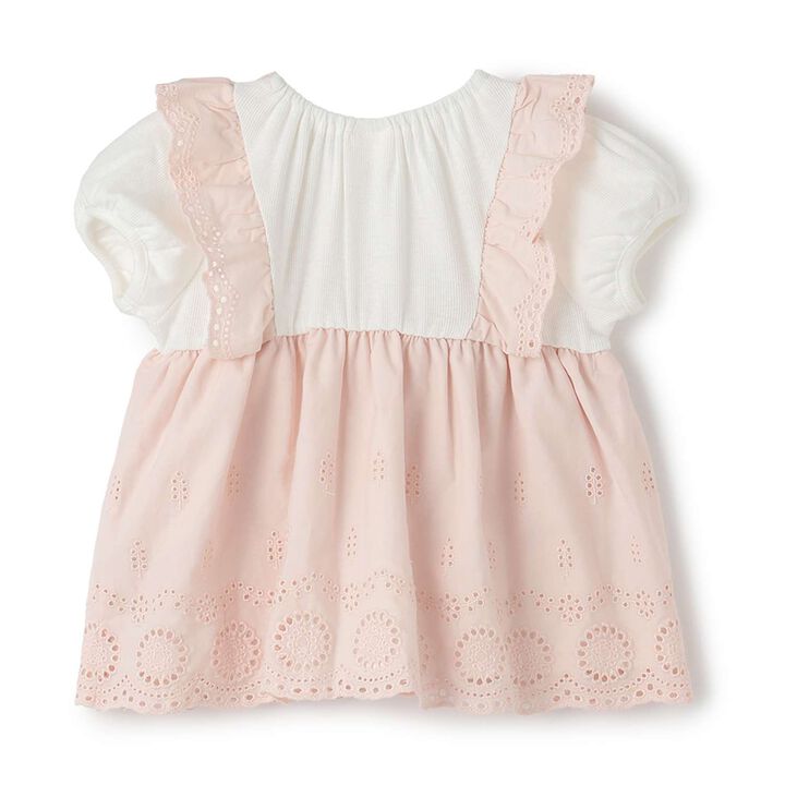 Short-Sleeve Tunic with Shoulder Frills,Blue, medium image number 7