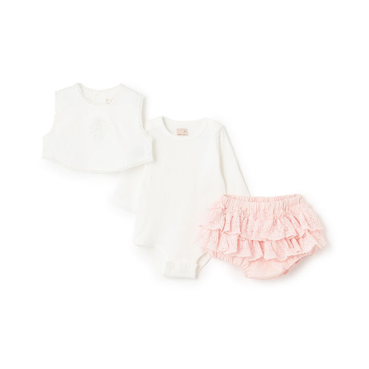 Vest-Style Romper + Free Pants Set,Light pink, medium image number 2