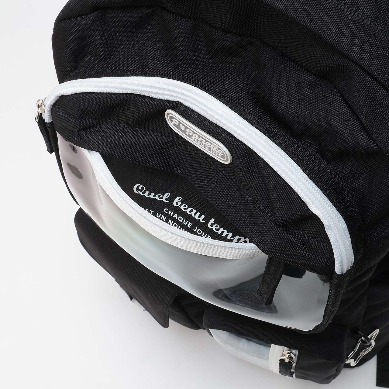 Casual Backpack with Charm,Black, large image number 8