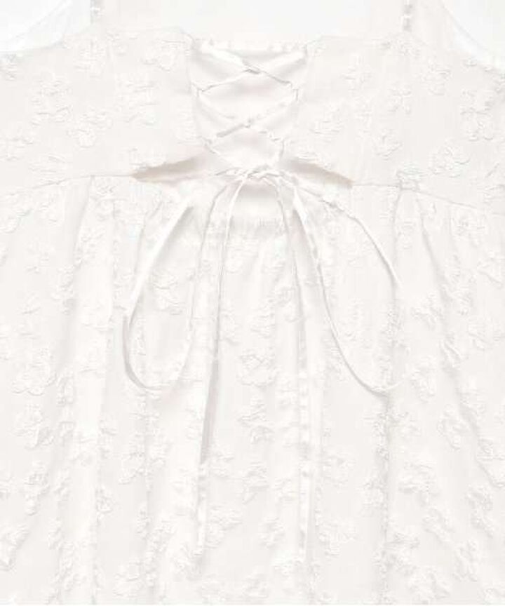 Flower Jacquard Camisole One-Piece Dress,Black, medium image number 7