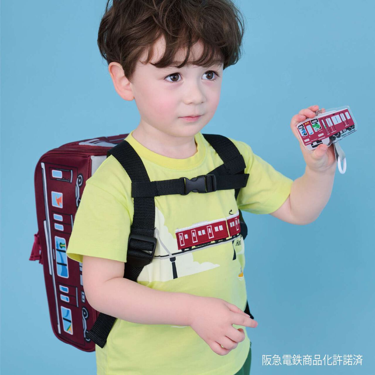 Hankyu Train Backpack,Deep red, large image number 9