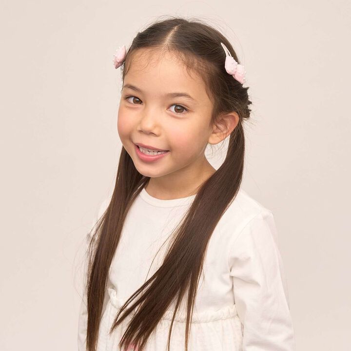 Puffy Ribbon Hair Clip (Set of 2),Light pink, medium image number 8