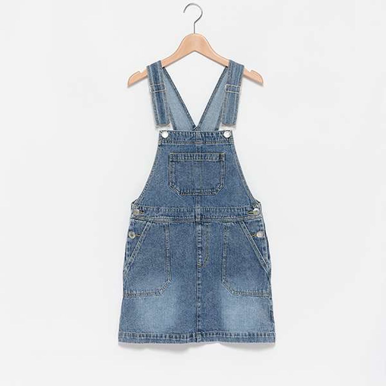 Denim Jumper Dress,Sax blue, large image number 3