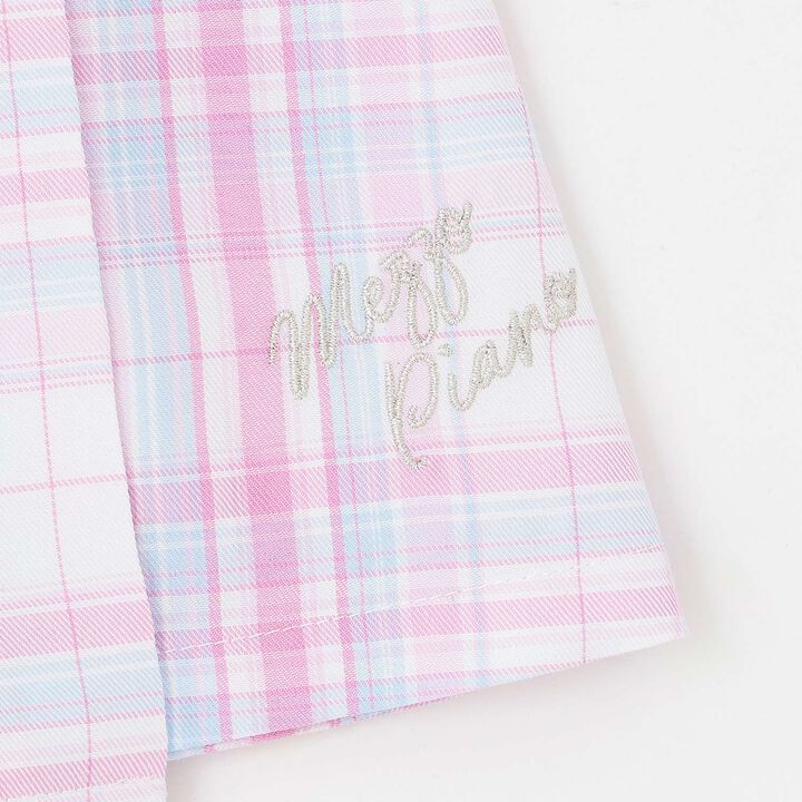 Heart Pouch Wrap-Style Checkered Culotte Skirt,Pink, medium image number 5