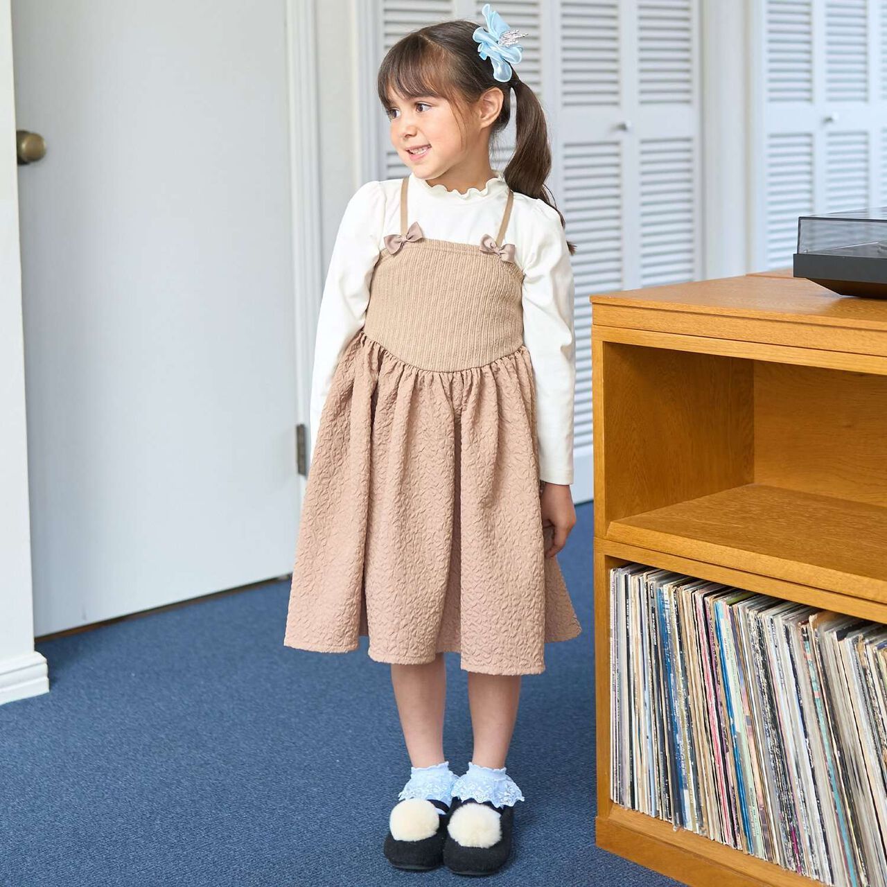 Halloween Jersey Knit Top & Camisole Dress Set,Beige, large image number 0
