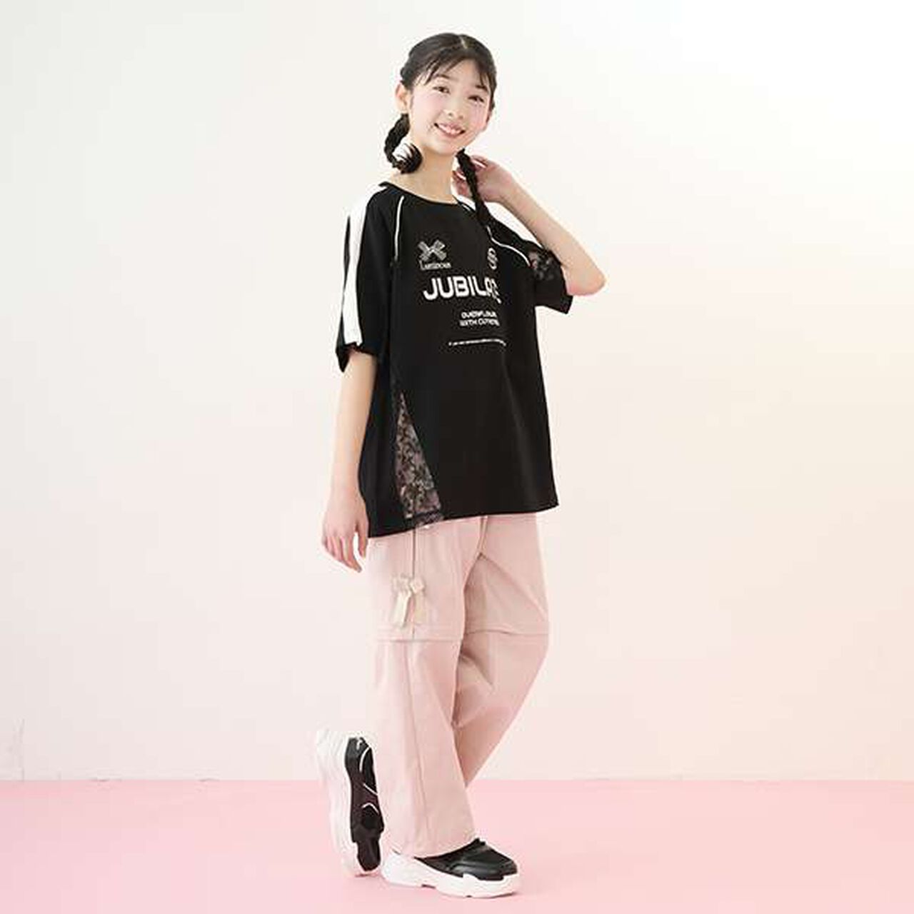 Dad Sneakers with Pearl Charm,White, large image number 37