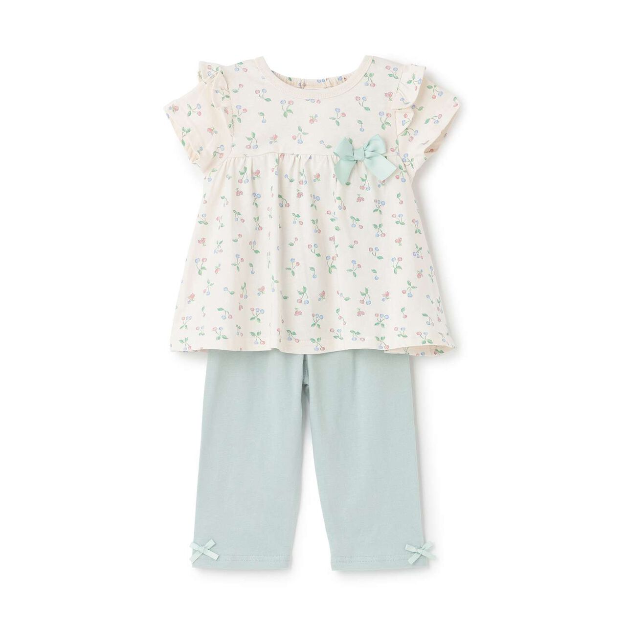 [Web Exclusive] GIRLS Short-Sleeve Pajamas,Ivory, large image number 1