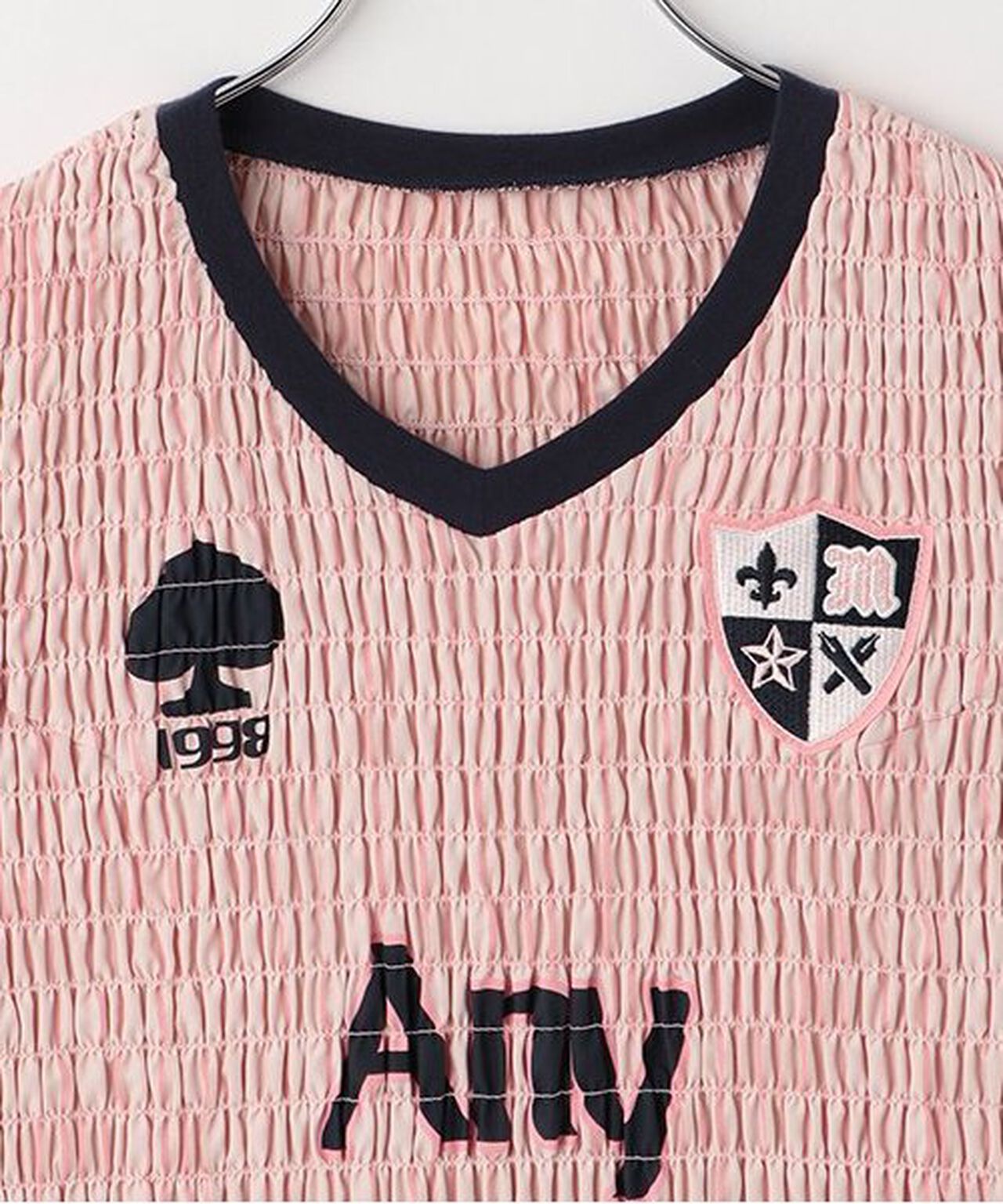 Gathered Logo One-Piece Dress,Pink, large image number 6