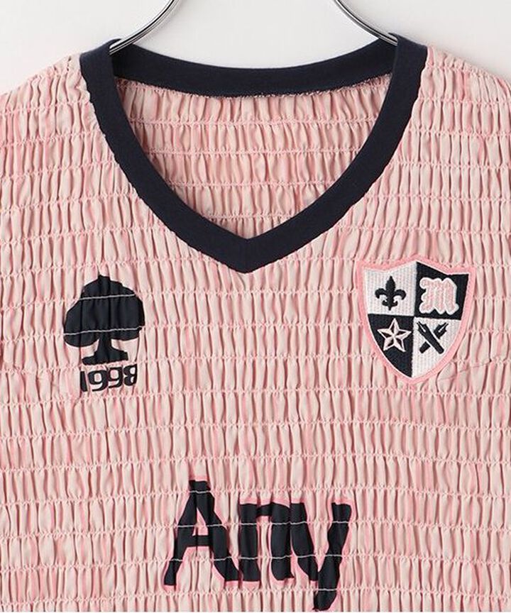 Gathered Logo One-Piece Dress,Pink, medium image number 6