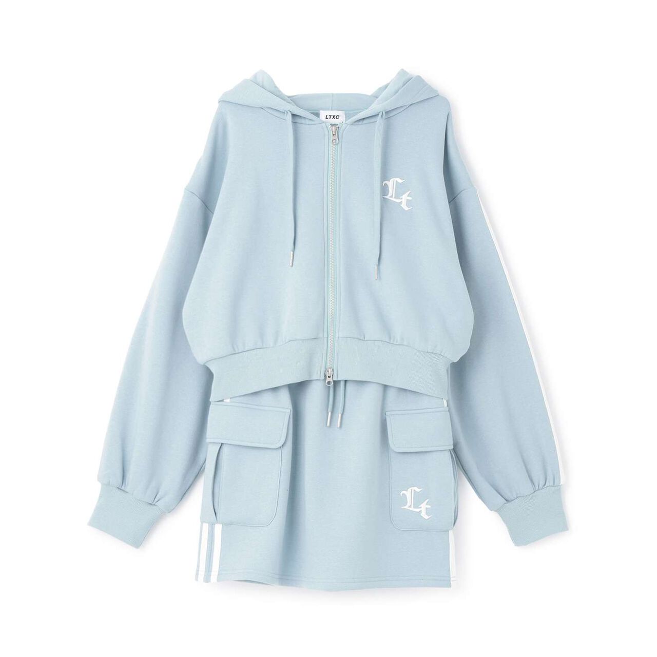 [LTXC/Shaggy Lining] Zip Parka Outfit Set,Top gray, large image number 8