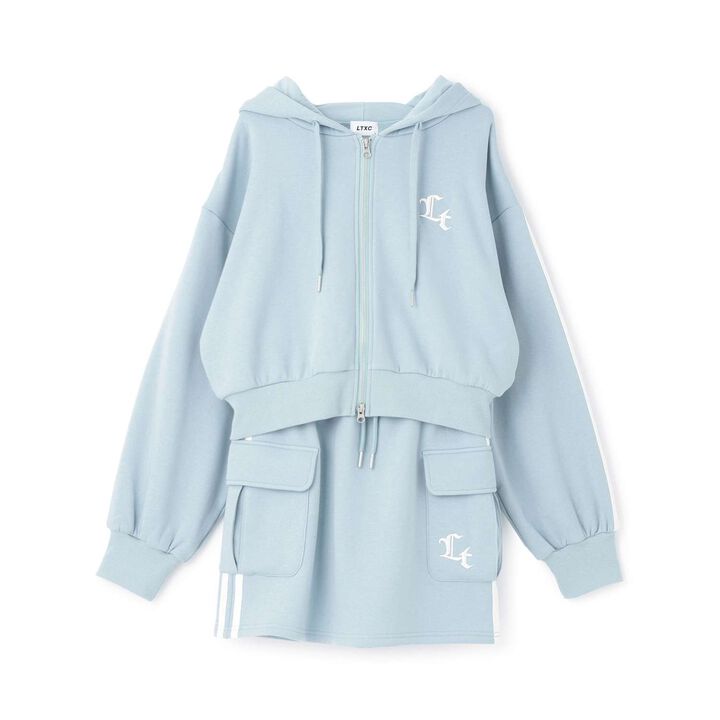 [LTXC/Shaggy Lining] Zip Parka Outfit Set,Top gray, medium image number 8