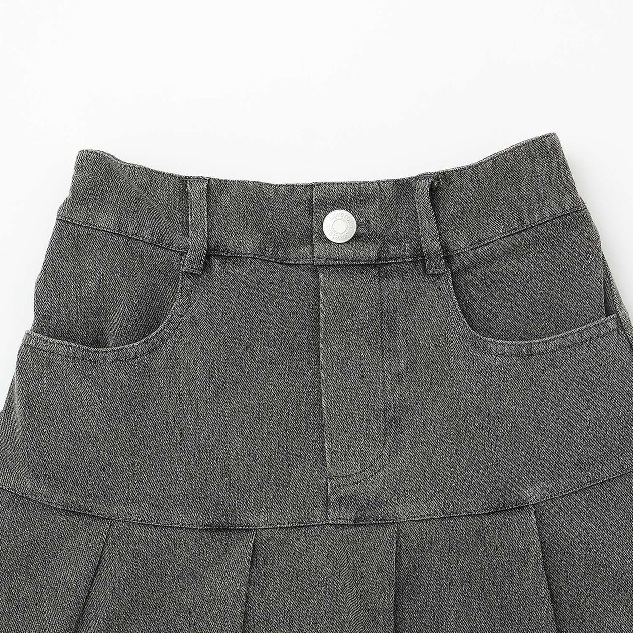 [Stretch] Denim-Look Cut Pleated Skirt,Blue, large image number 27