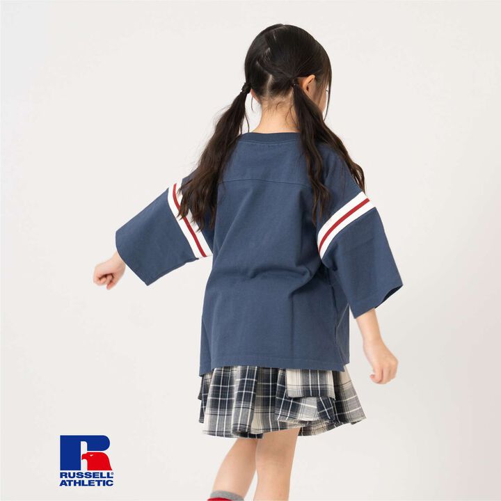 [Russell] Numbered Football Long Sleeve T-Shirt,Off white, medium image number 4