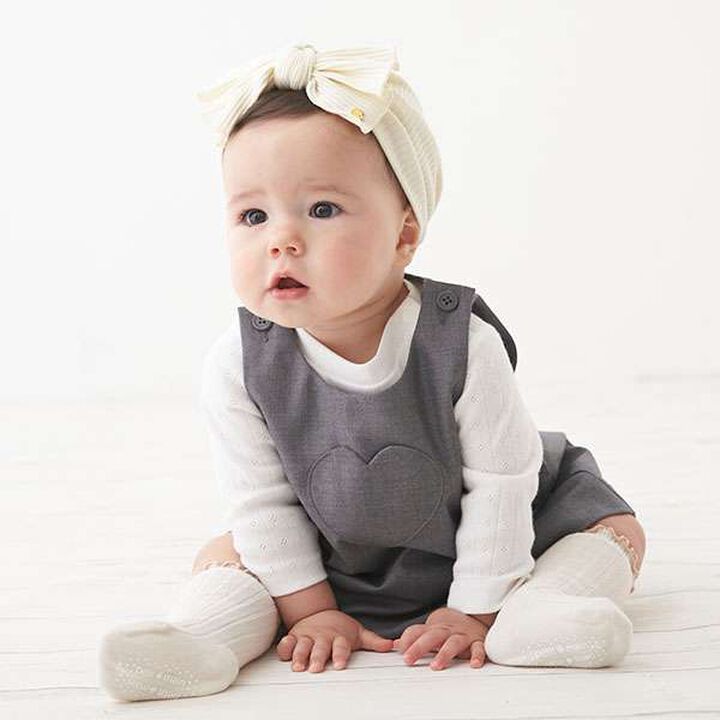 Heart Pocket Jumper Skirt,Light gray, medium image number 0