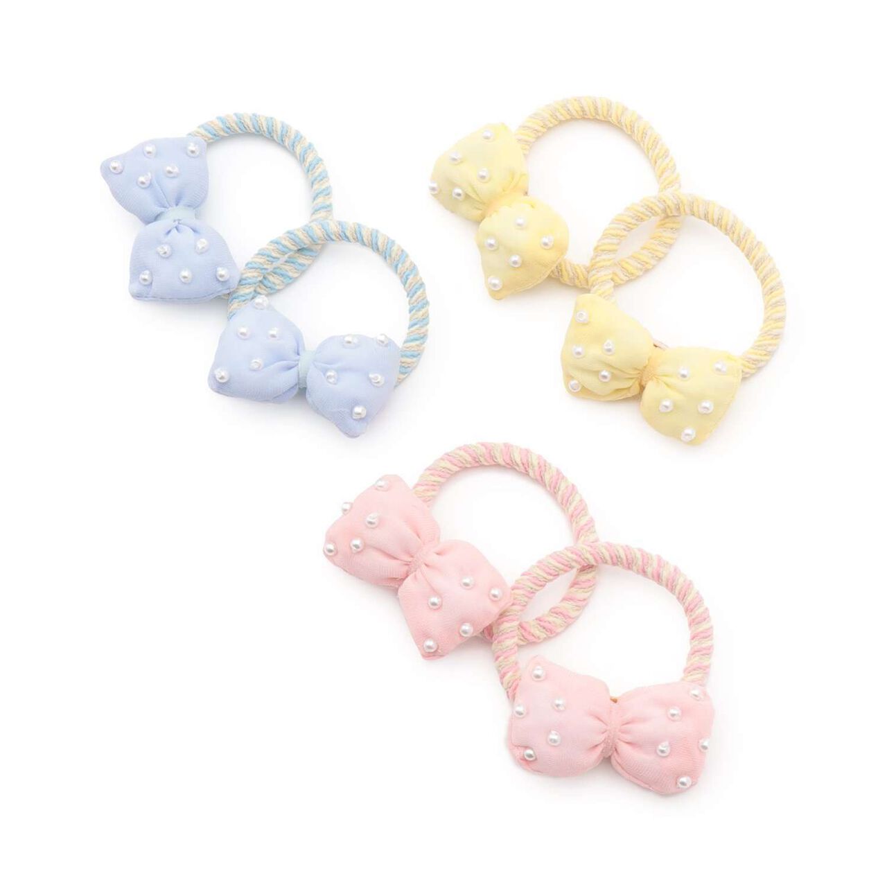 Puffy Ribbon Hair Ties (Set of 2),Sax blue, large image number 6