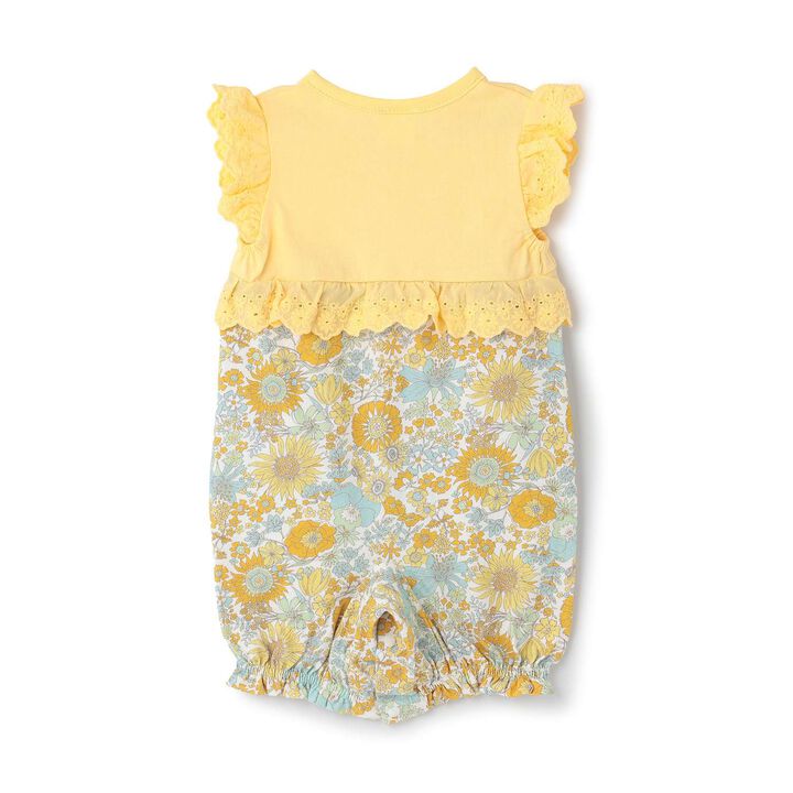 Floral Pattern 2WAY Romper,Yellow, medium image number 3