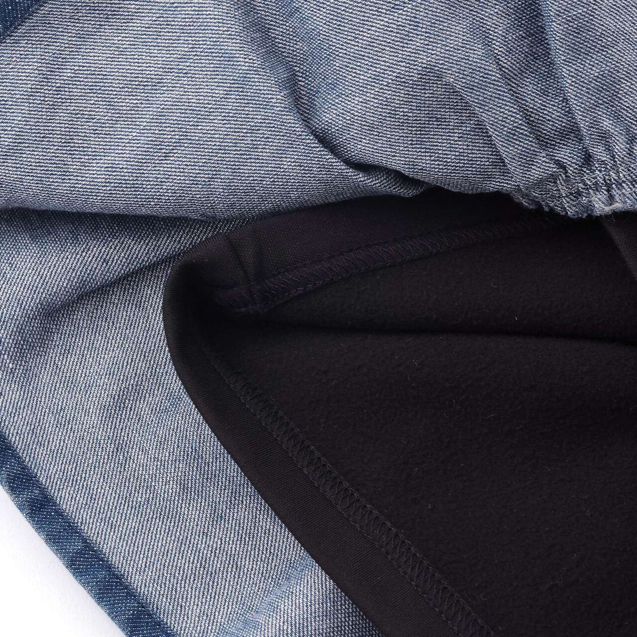 Lame Denim Tiered Skirt with Tail Charm,Navy, large image number 8