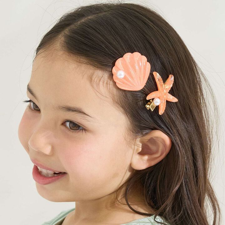 Imitation Pearl Shell Hair Clip Set of 2 [Kids, Girls],, medium