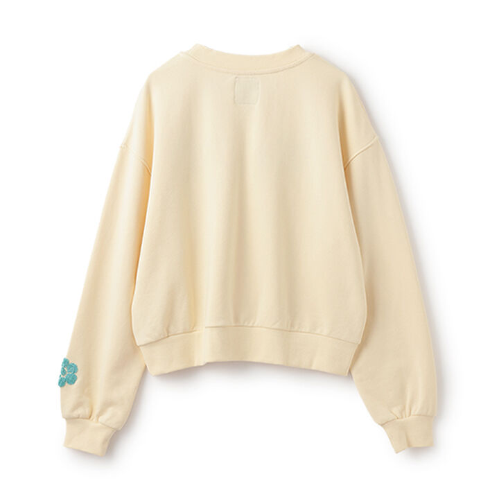 Lucky Sagara Embroidery Sweatshirt,Cream, medium image number 1