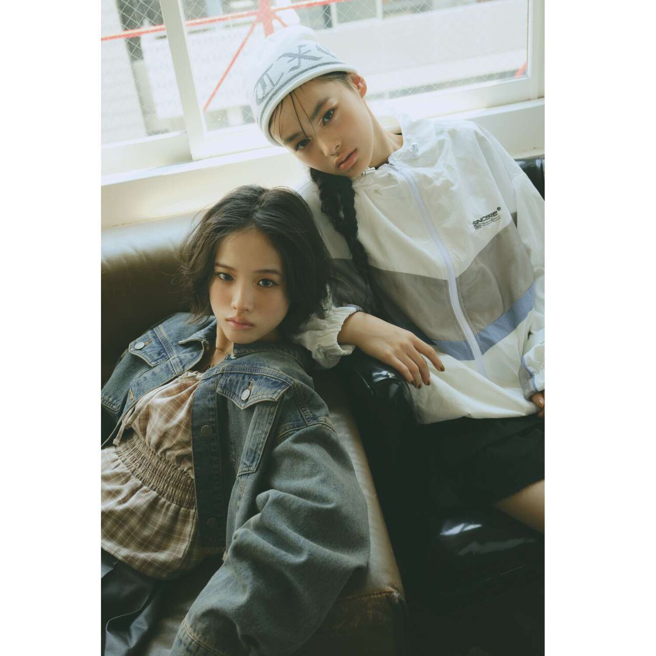 Cropped Denim Jacket,Navy, large image number 3