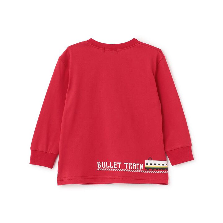 [Restock] Working Vehicles and Trains Long-Sleeve T-Shirt,Emerald green, medium image number 1