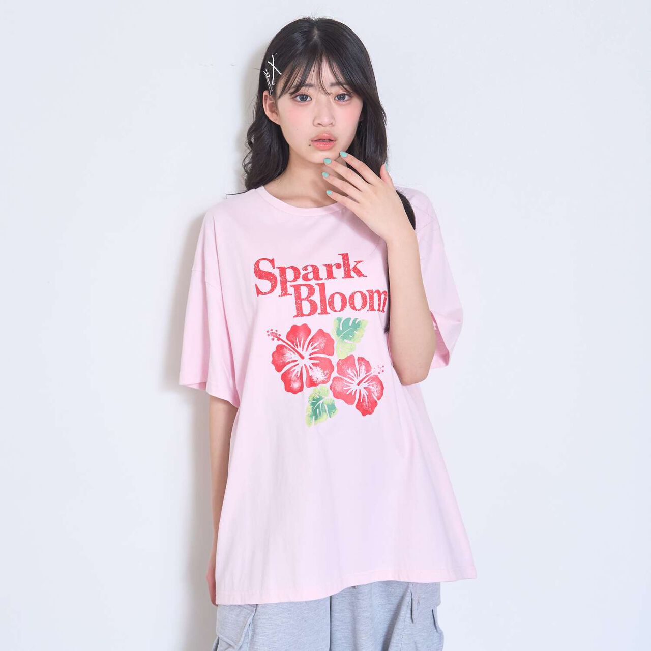 [100% Cotton / GOOD PRICE] Assorted Motif Loose Half Sleeve T-Shirt,Red, large image number 7