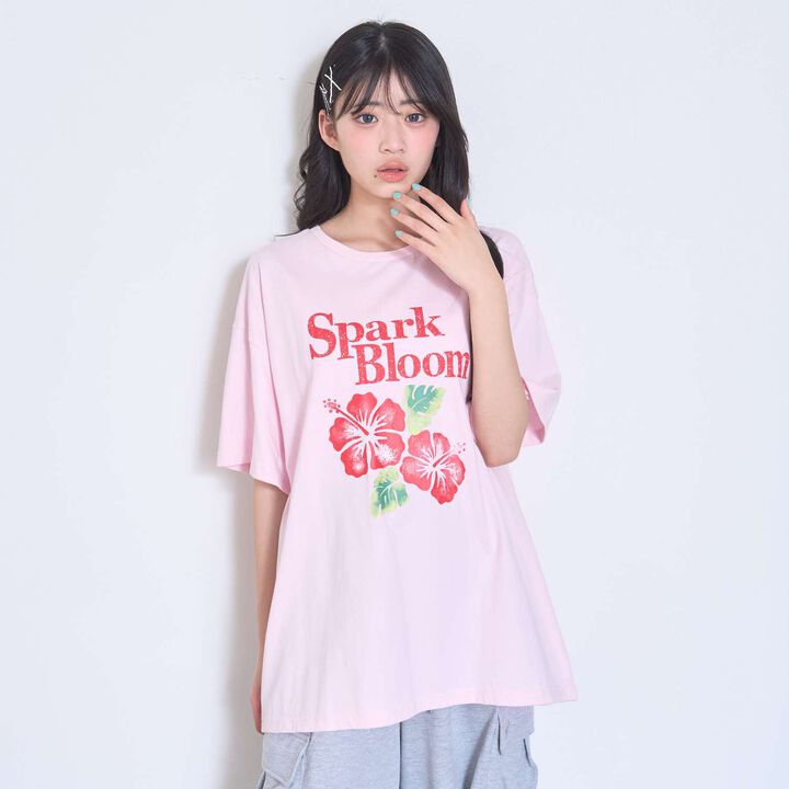 [100% Cotton / GOOD PRICE] Assorted Motif Loose Half Sleeve T-Shirt,Red, medium image number 7