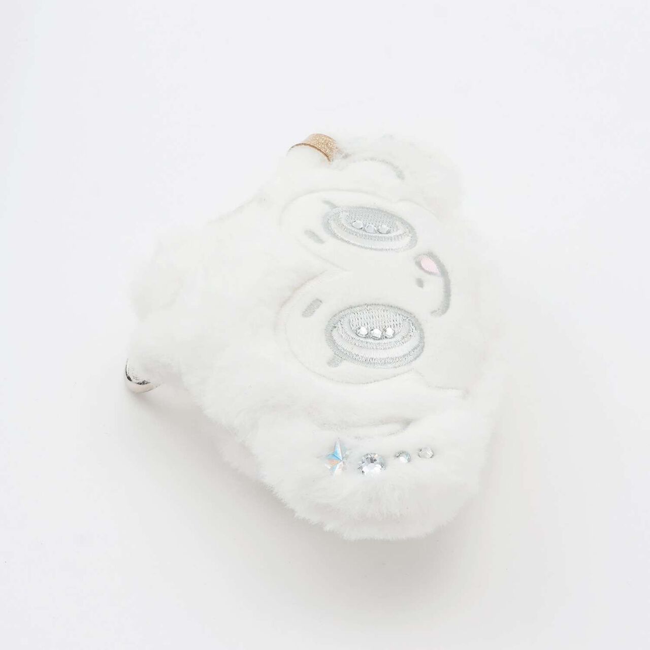 White Lucky Fluffy Sparkle Pouch,Orange, large image number 2