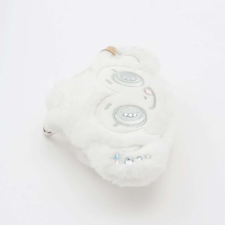 White Lucky Fluffy Sparkle Pouch,Orange, medium image number 2