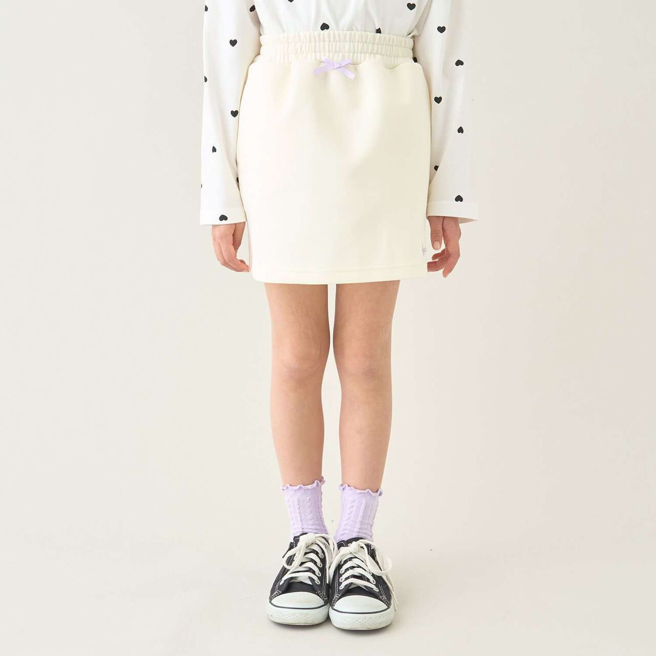 [School-Ready] Puff Sweat Skirt (with Shorts),Ivory, large image number 0